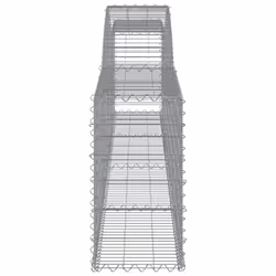 vidaXL Arched Gabion Basket Stone Basket Gabion Retaining Wall Galvanised Iron - 400 x 30 x 60/80 cm/ 8 pcs - Additional view 4