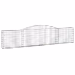 vidaXL Arched Gabion Basket Stone Basket Gabion Retaining Wall Galvanised Iron - 400 x 30 x 80/100 cm/ 2 pcs - Additional view 2