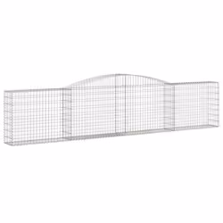 vidaXL Arched Gabion Basket Stone Basket Gabion Retaining Wall Galvanised Iron - 400 x 30 x 80/100 cm/ 4 pcs - Additional view 2