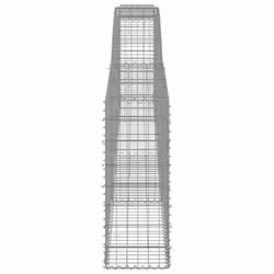 vidaXL Arched Gabion Basket Stone Basket Gabion Retaining Wall Galvanised Iron - 400 x 30 x 80/100 cm/ 4 pcs - Additional view 4