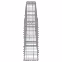 vidaXL Arched Gabion Basket Stone Basket Gabion Retaining Wall Galvanised Iron - 400 x 30 x 80/100 cm/ 6 pcs - Additional view 4