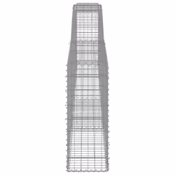 vidaXL Arched Gabion Basket Stone Basket Gabion Retaining Wall Galvanised Iron - 400 x 30 x 80/100 cm/ 8 pcs - Additional view 4