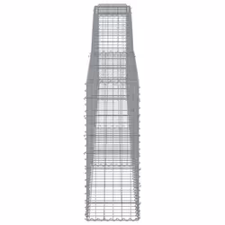 vidaXL Arched Gabion Basket Stone Basket Gabion Retaining Wall Galvanised Iron - 400 x 30 x 80/100 cm/ 25 pcs - Additional view 4
