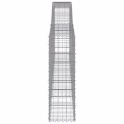 vidaXL Arched Gabion Basket Stone Basket Gabion Retaining Wall Galvanised Iron - 400 x 30 x 100/120 cm/ 6 pcs - Additional view 4