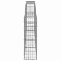vidaXL Arched Gabion Basket Stone Basket Gabion Retaining Wall Galvanised Iron - 400 x 30 x 100/120 cm/ 7 pcs - Additional view 4