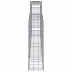 vidaXL Arched Gabion Basket Stone Basket Gabion Retaining Wall Galvanised Iron - 400 x 30 x 100/120 cm/ 8 pcs - Additional view 4
