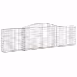 vidaXL Arched Gabion Basket Stone Basket Gabion Retaining Wall Galvanised Iron - 400 x 30 x 100/120 cm/ 10 pcs - Additional view 2