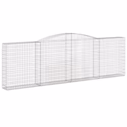 vidaXL Arched Gabion Basket Stone Basket Gabion Retaining Wall Galvanised Iron - 400 x 30 x 120/140 cm/ 2 pcs - Additional view 2