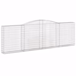 vidaXL Arched Gabion Basket Stone Basket Gabion Retaining Wall Galvanised Iron - 400 x 30 x 120/140 cm/ 3 pcs - Additional view 2
