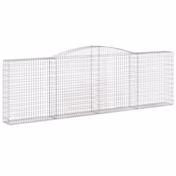 vidaXL Arched Gabion Basket Stone Basket Gabion Retaining Wall Galvanised Iron - 400 x 30 x 120/140 cm/ 4 pcs - Additional view 2