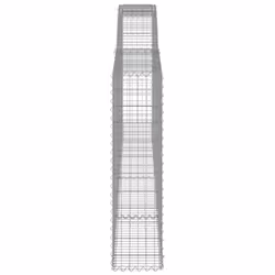 vidaXL Arched Gabion Basket Stone Basket Gabion Retaining Wall Galvanised Iron - 400 x 30 x 120/140 cm/ 6 pcs - Additional view 4
