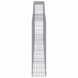 vidaXL Arched Gabion Basket Stone Basket Gabion Retaining Wall Galvanised Iron - 400 x 30 x 120/140 cm/ 15 pcs - Additional view 4