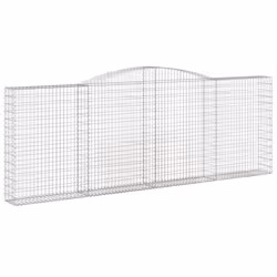vidaXL Arched Gabion Basket Stone Basket Gabion Retaining Wall Galvanised Iron - 400 x 30 x 140/160 cm/ 2 pcs - Additional view 2