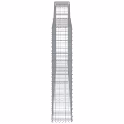 vidaXL Arched Gabion Basket Stone Basket Gabion Retaining Wall Galvanised Iron - 400 x 30 x 140/160 cm/ 4 pcs - Additional view 4