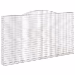 vidaXL Arched Gabion Basket Stone Basket Gabion Retaining Wall Galvanised Iron - 400 x 30 x 220/240 cm/ 2 pcs - Additional view 2
