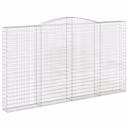 vidaXL Arched Gabion Basket Stone Basket Gabion Retaining Wall Galvanised Iron - 400 x 30 x 220/240 cm/ 4 pcs - Additional view 2