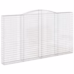 vidaXL Arched Gabion Basket Stone Basket Gabion Retaining Wall Galvanised Iron - 400 x 30 x 220/240 cm/ 5 pcs - Additional view 2