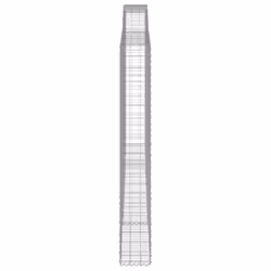 vidaXL Arched Gabion Basket Stone Basket Gabion Retaining Wall Galvanised Iron - 400 x 30 x 220/240 cm/ 7 pcs - Additional view 4