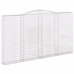 vidaXL Arched Gabion Basket Stone Basket Gabion Retaining Wall Galvanised Iron - 400 x 30 x 220/240 cm/ 8 pcs - Additional view 2