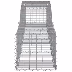 vidaXL Arched Gabion Basket Stone Basket Gabion Retaining Wall Galvanised Iron - 400 x 50 x 40/60 cm/ 4 pcs - Additional view 4