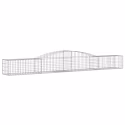 vidaXL Arched Gabion Basket Stone Basket Gabion Retaining Wall Galvanised Iron - 400 x 50 x 40/60 cm/ 5 pcs - Additional view 2