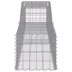 vidaXL Arched Gabion Basket Stone Basket Gabion Retaining Wall Galvanised Iron - 400 x 50 x 40/60 cm/ 5 pcs - Additional view 4