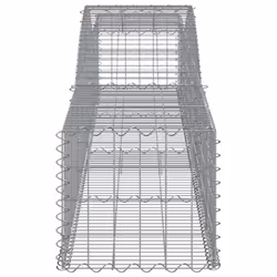 vidaXL Arched Gabion Basket Stone Basket Gabion Retaining Wall Galvanised Iron - 400 x 50 x 40/60 cm/ 8 pcs - Additional view 4