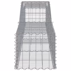 vidaXL Arched Gabion Basket Stone Basket Gabion Retaining Wall Galvanised Iron - 400 x 50 x 40/60 cm/ 10 pcs - Additional view 4