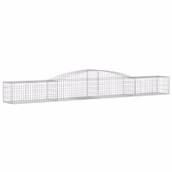 vidaXL Arched Gabion Basket Stone Basket Gabion Retaining Wall Galvanised Iron - 400 x 50 x 40/60 cm/ 25 pcs - Additional view 2