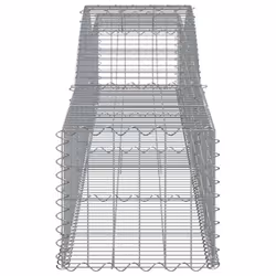 vidaXL Arched Gabion Basket Stone Basket Gabion Retaining Wall Galvanised Iron - 400 x 50 x 40/60 cm/ 25 pcs - Additional view 4