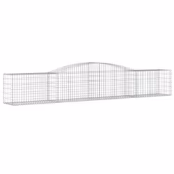 vidaXL Arched Gabion Basket Stone Basket Gabion Retaining Wall Galvanised Iron - 400 x 50 x 60/80 cm/ 2 pcs - Additional view 2