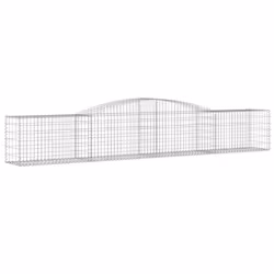 vidaXL Arched Gabion Basket Stone Basket Gabion Retaining Wall Galvanised Iron - 400 x 50 x 60/80 cm/ 4 pcs - Additional view 2