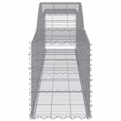 vidaXL Arched Gabion Basket Stone Basket Gabion Retaining Wall Galvanised Iron - 400 x 50 x 60/80 cm/ 4 pcs - Additional view 4