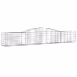 vidaXL Arched Gabion Basket Stone Basket Gabion Retaining Wall Galvanised Iron - 400 x 50 x 60/80 cm/ 10 pcs - Additional view 2