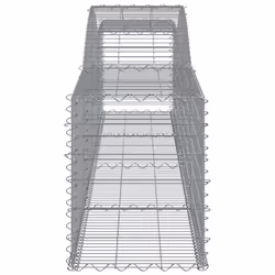 vidaXL Arched Gabion Basket Stone Basket Gabion Retaining Wall Galvanised Iron - 400 x 50 x 60/80 cm/ 10 pcs - Additional view 4