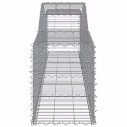 vidaXL Arched Gabion Basket Stone Basket Gabion Retaining Wall Galvanised Iron - 400 x 50 x 60/80 cm/ 20 pcs - Additional view 4