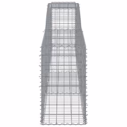 vidaXL Arched Gabion Basket Stone Basket Gabion Retaining Wall Galvanised Iron - 400 x 50 x 80/100 cm/ 7 pcs - Additional view 4