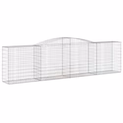 vidaXL Arched Gabion Basket Stone Basket Gabion Retaining Wall Galvanised Iron - 400 x 50 x 100/120 cm/ 3 pcs - Additional view 2