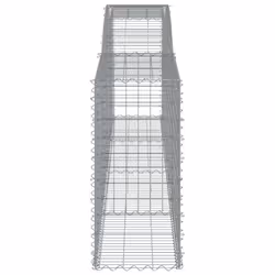 vidaXL Arched Gabion Basket Stone Basket Gabion Retaining Wall Galvanised Iron - 400 x 50 x 100/120 cm/ 3 pcs - Additional view 4