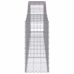 vidaXL Arched Gabion Basket Stone Basket Gabion Retaining Wall Galvanised Iron - 400 x 50 x 100/120 cm/ 6 pcs - Additional view 4