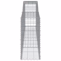 vidaXL Arched Gabion Basket Stone Basket Gabion Retaining Wall Galvanised Iron - 400 x 50 x 100/120 cm/ 7 pcs - Additional view 4