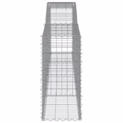 vidaXL Arched Gabion Basket Stone Basket Gabion Retaining Wall Galvanised Iron - 400 x 50 x 100/120 cm/ 20 pcs - Additional view 4