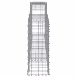 vidaXL Arched Gabion Basket Stone Basket Gabion Retaining Wall Galvanised Iron - 400 x 50 x 120/140 cm/ 3 pcs - Additional view 4