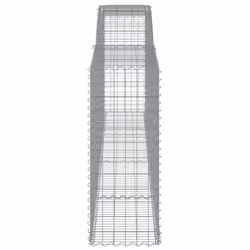 vidaXL Arched Gabion Basket Stone Basket Gabion Retaining Wall Galvanised Iron - 400 x 50 x 120/140 cm/ 4 pcs - Additional view 4