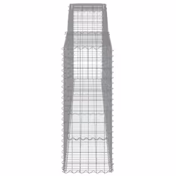 vidaXL Arched Gabion Basket Stone Basket Gabion Retaining Wall Galvanised Iron - 400 x 50 x 120/140 cm/ 5 pcs - Additional view 4
