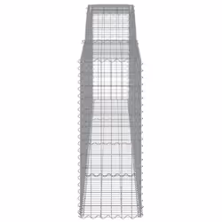 vidaXL Arched Gabion Basket Stone Basket Gabion Retaining Wall Galvanised Iron - 400 x 50 x 120/140 cm/ 6 pcs - Additional view 4