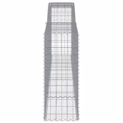 vidaXL Arched Gabion Basket Stone Basket Gabion Retaining Wall Galvanised Iron - 400 x 50 x 120/140 cm/ 25 pcs - Additional view 4