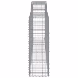 vidaXL Arched Gabion Basket Stone Basket Gabion Retaining Wall Galvanised Iron - 400 x 50 x 140/160 cm/ 2 pcs - Additional view 4