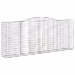 vidaXL Arched Gabion Basket Stone Basket Gabion Retaining Wall Galvanised Iron - 400 x 50 x 160/180 cm/ 6 pcs - Additional view 2