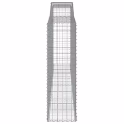vidaXL Arched Gabion Basket Stone Basket Gabion Retaining Wall Galvanised Iron - 400 x 50 x 160/180 cm/ 9 pcs - Additional view 4